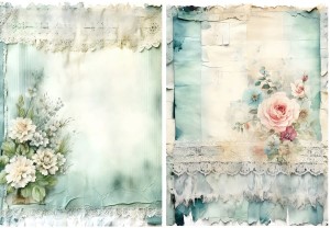 Papier ryżowy A4 Artando do decoupage - Kwiaty, rustykalne róże, Vintage, wzorki 