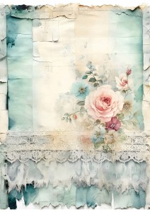 Papier ryżowy A4 Artando do decoupage - Kwiaty, rustykalne róże, Vintage, wzorki