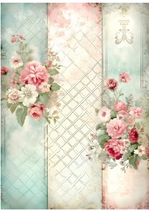 Papier ryżowy A4 Artando do decoupage - Kwiaty, rustykalne róże, Vintage, wzorki 