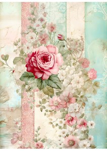 Papier ryżowy A4 Artando do decoupage - Kwiaty, rustykalne róże, Vintage, wzorki 