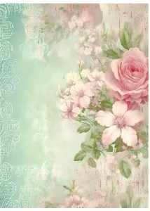 Papier ryżowy A4 Artando do decoupage - Kwiaty, rustykalne róże, Vintage, wzorki 