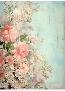 Papier ryżowy A4 Artando do decoupage - Kwiaty, rustykalne róże, Vintage, wzorki 