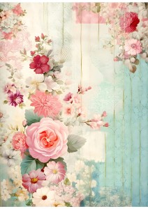 Papier ryżowy A4 Artando do decoupage - Kwiaty, rustykalne róże, Vintage, wzorki 
