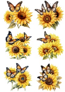 Papier ryżowy A4 Artando do decoupage - kwiaty, słoneczniki, motyle