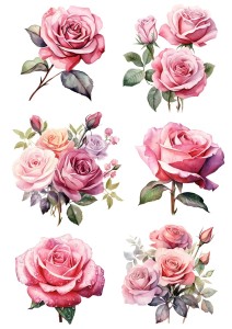 Papier ryżowy A4 Artando do decoupage - kwiaty, kwiatki, róże