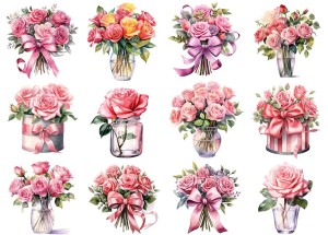 Papier ryżowy A4 Artando do decoupage - kwiaty, kwiatki, róże, bukiety
