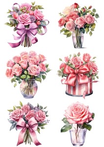 Papier ryżowy A4 Artando do decoupage - kwiaty, kwiatki, róże, bukiety 