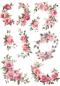 Papier ryżowy A4 Artando do decoupage - kwiaty, kwiatki, róże