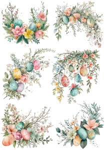 Papier klasyczny A4 do decoupage - Wielkanoc, pisanki, kwiaty, stroiki