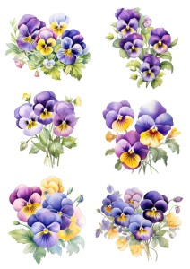 Papier ryżowy A4 Artando do decoupage - kwiaty, kwiatki, bratki