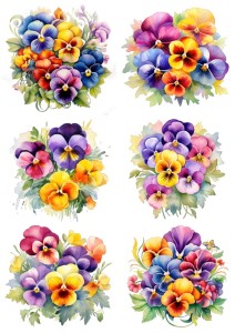 Papier ryżowy A4 Artando do decoupage - kwiaty, kwiatki, bratki