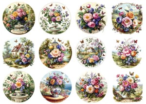 Papier ryżowy A4 Artando do decoupage - kwiaty, kwiatki, bukiety, motyle, widoki
