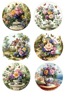 Papier ryżowy A4 Artando do decoupage - kwiaty, kwiatki, bukiety, motyle, widoki