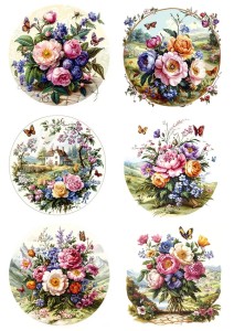 Papier ryżowy A4 Artando do decoupage - kwiaty, kwiatki, bukiety, motyle, widoki