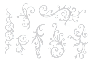 Scrapki papierowe zawijasy białe -  7 sztuk