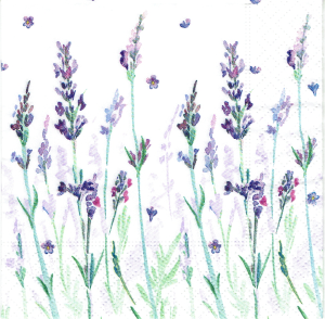 Serwetka decoupage mała 25x25cm - lawenda, kwiaty