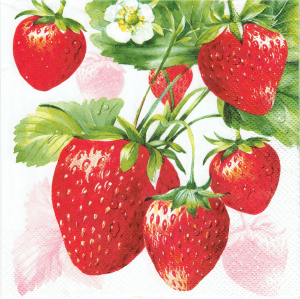 Serwetka decoupage 33x33 cm - truskawki, owoce