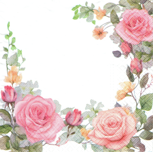 Serwetka decoupage 33x33 cm - kwiaty, róże, róża