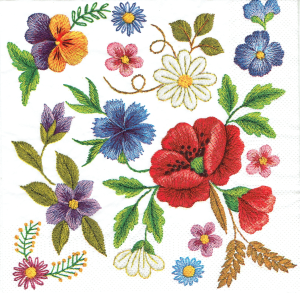 Serwetka decoupage 33x33 cm - ludowa, folklor, kwiaty