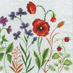 Serwetka decoupage 33x33 cm - ludowa, folklor, kwiaty, rośliny