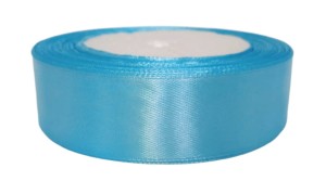 Wstążka satynowa 25mm 22m - niebieska