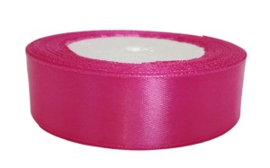 Wstążka satynowa 25mm 22m - fuksja