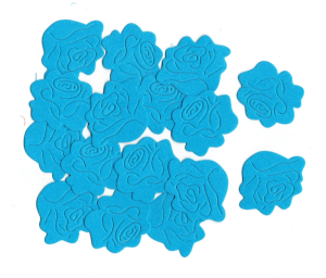 Scrapki papierowe kwiaty, róże 30mm 16 sztuk - niebieskie