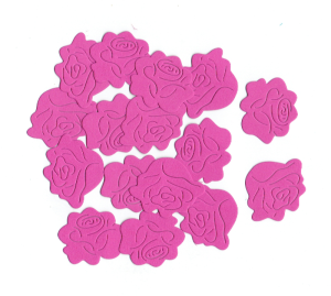 Scrapki papierowe kwiaty, róże 30mm 16 sztuk - ciemnoróżowe