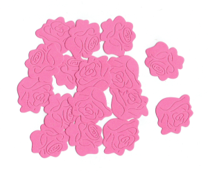 Scrapki papierowe kwiaty, róże 30mm 16 sztuk - różowe
