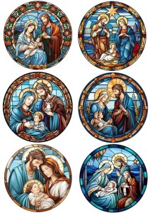 Papier ryżowy A4 do decoupage Artando - żłóbek, szopka, witraże, Boże Narodzenie 