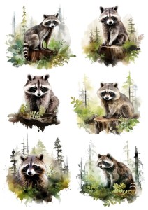 Papier ryżowy A4 Artando do decoupage - szopy, las, drzewa