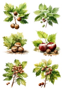 Papier ryżowy A4 Artando do decoupage - kasztany, orzechy, drzewa, liście 