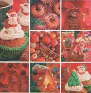 Serwetka decoupage 33x33 cm - ciastka, pierniki, święta