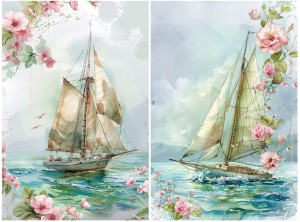 Papier ryżowy A4 Artando do decoupage - statki, morze, widok, kwiaty, róże