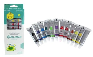 Zestaw: farby do szkła 12x6 ml 