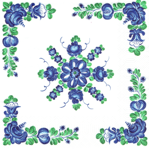 Serwetka decoupage 33x33 cm - ludowa, folklor, kwiaty 