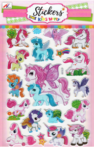 Naklejki wypukłe, puffy - jednorożce