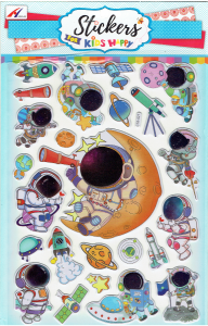 Naklejki wypukłe, puffy - kosmonauci, rakiety, lunety, kosmos