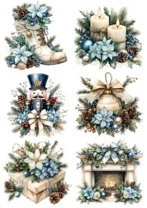 Papier ryżowy A4 do decoupage Artando - ozdoby, bombki, kwiaty, stroiki, święta