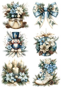 Papier ryżowy A4 do decoupage Artando - ozdoby, bombki, kwiaty, stroiki, święta