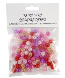 Koraliki plastikowe crackle 8mm 120szt mix kolorów