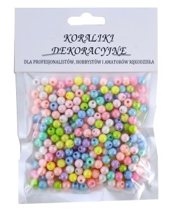 Koraliki plastikowe 6mm 250szt mix kolorów