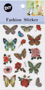 Naklejki, stickersy foliowe - motyle, motylki, kwiaty, róże