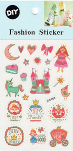 Naklejki, stickersy foliowe - księżniczki, zamek, jednorożec