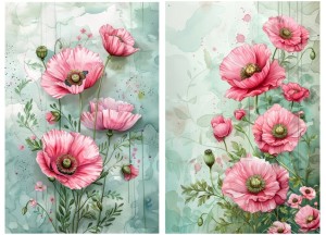 Papier ryżowy A4 Artando do decoupage - kwiaty, kwiatki, maki