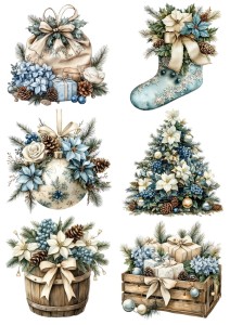 Papier ryżowy A4 do decoupage Artando - ozdoby, bombki, kwiaty, stroiki, święta 
