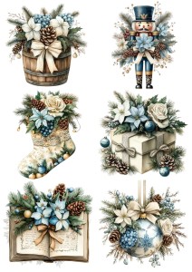 Papier ryżowy A4 do decoupage Artando - ozdoby, bombki, kwiaty, stroiki, święta