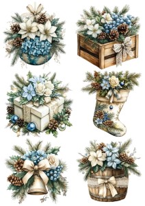 Papier ryżowy A4 do decoupage Artando - ozdoby, bombki, kwiaty, stroiki, święta