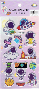 Naklejki wypukłe, puffy - kosmos, astronauta, rakiety, planety