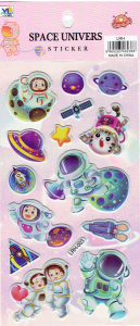 Naklejki wypukłe, puffy - kosmos, astronauta, rakiety, planety